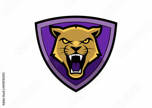 Wildcat Logo: A fierce wildcat with sharp teeth and intense eyes dominates a vibrant purple crest. The emblem embodies power, focus, and raw determination.
