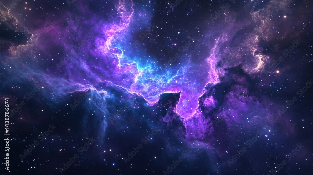 Fototapeta premium Colorful galaxy nebula filled with stars and cosmic dust captured in deep space