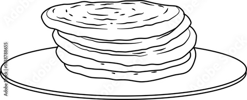 Pita outline vector