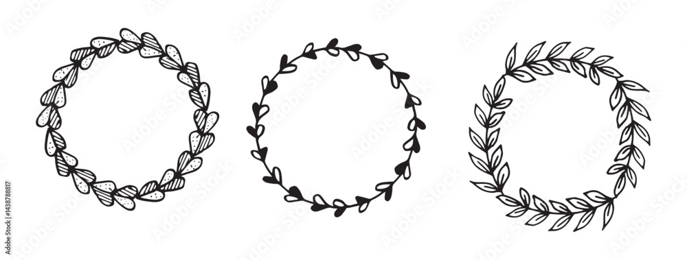 Obraz premium Set hand drawn wedding album ornaments 