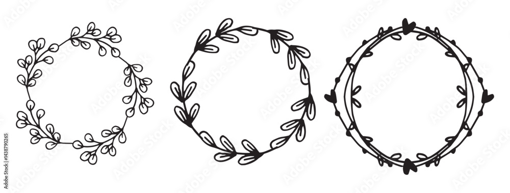 Obraz premium Set hand drawn wedding album ornaments 