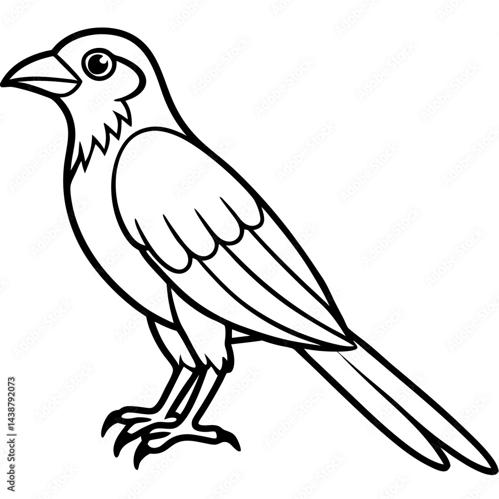 Fototapeta premium Minimal Indian Roller Vector on White