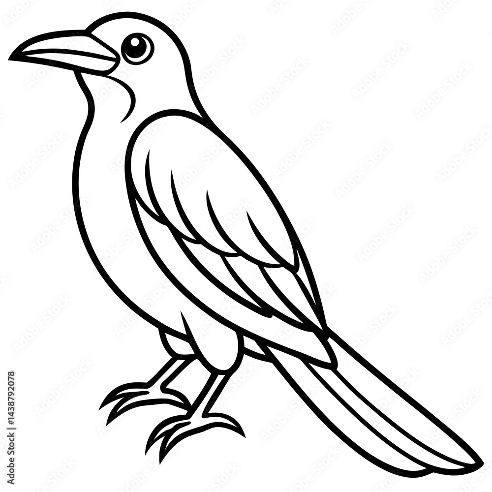 Minimal Indian Roller Vector on White Minimal Indian Roller Vector on White