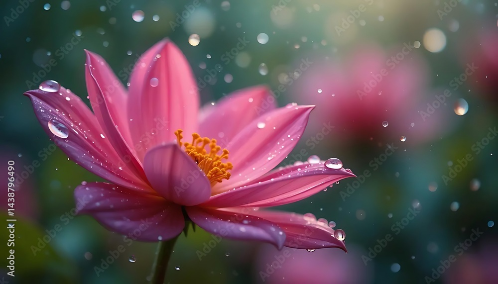 Dew-Kissed Petals: A Dance of Raindrops on a Flower wet soft plant bloom macro fresh water earth Dew-Kissed Petals: A Dance of Raindrops on a Flower wet soft plant bloom macro fresh water earth