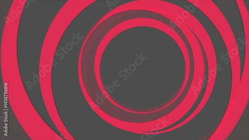 Dark grey and red abstract geometric tech background with linear circles. Seamless looping minimal futuristic motion design. Video animation Ultra HD 4K 3840x2160
