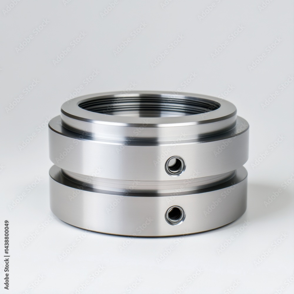 Close-Up of Metal Precision Parts with Smooth Finish in Bright Lighting