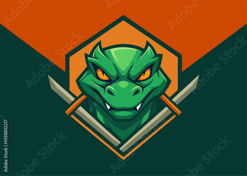 Dragon Warrior: A fierce dragon, exuding an aura of power and protection, serves as the centerpiece of this striking emblem, rendered with bold design and vibrant hues.