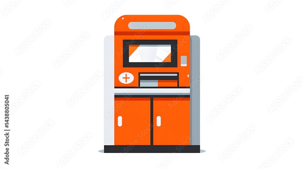 Modern ATM Cashout Vector Illustration in Flat Style with Bold Colors for Banking Services Modern ATM Cashout Vector Illustration in Flat Style with Bold Colors for Banking Services