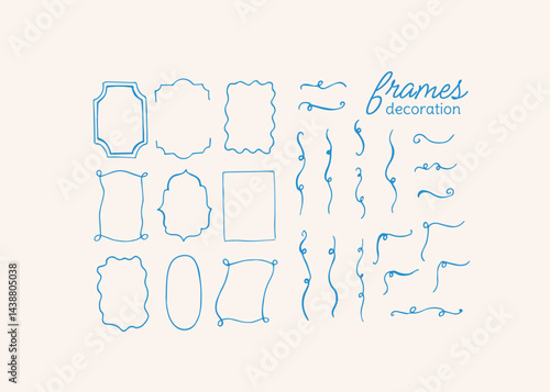 Wallpaper Mural Hand drawn la dolce vita frames. Vector rococo decorations Torontodigital.ca