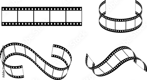Curved and Straight Film Strip Frames – Vintage Movie Reel Icons