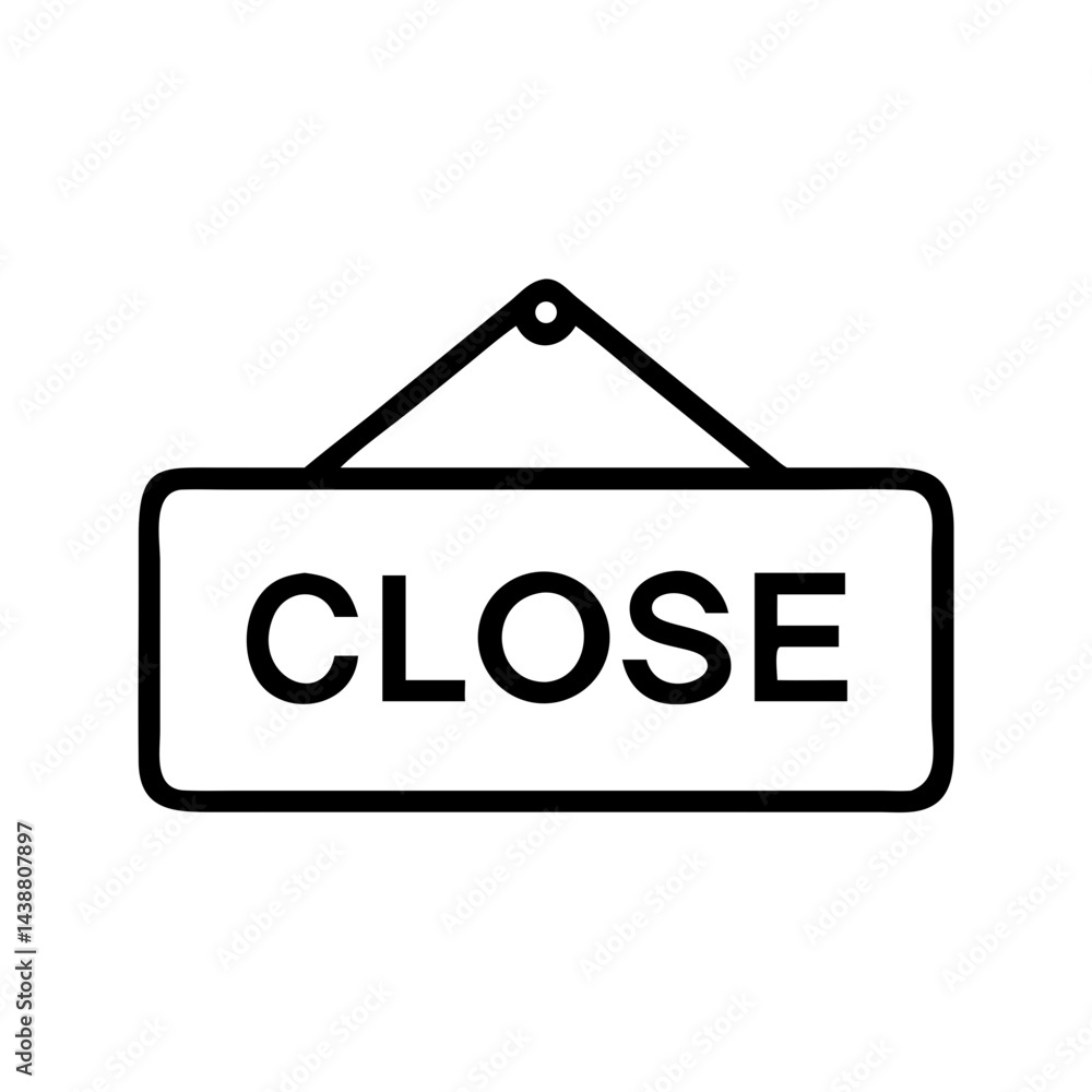 Closed sign icon in black outline Closed sign icon in black outline