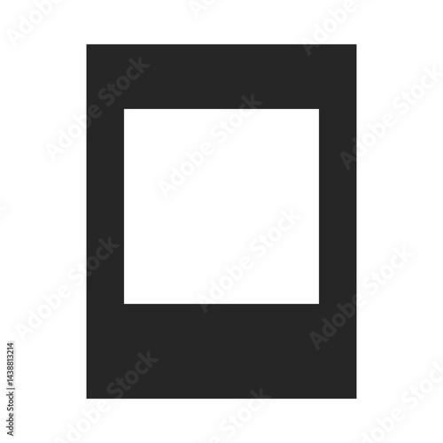 Blank frame for photo booth selfie with copy space in silhouette vector