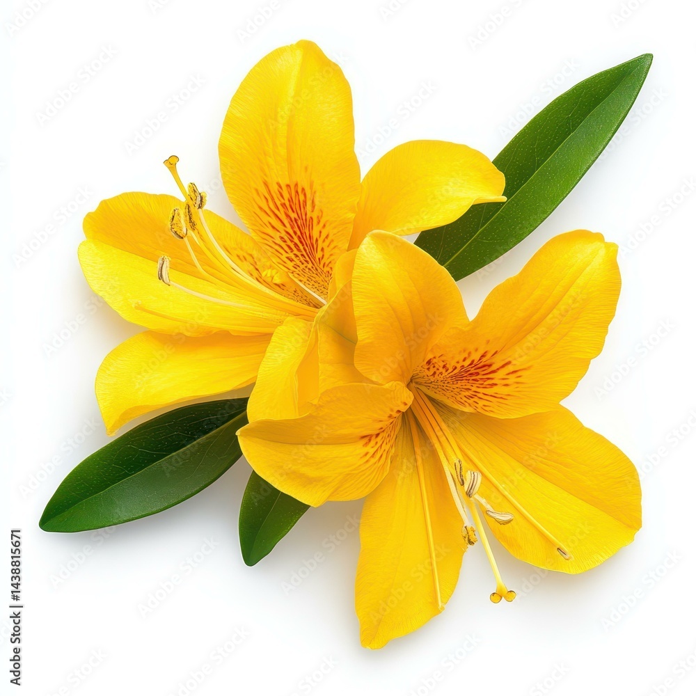 Obraz premium Bright and bold, this yellow azalea flower sticker adds a pop of color to any surface, perfect for floral enthusiasts.