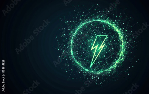 Wallpaper Mural Green Energy Spark Circle Abstract. Torontodigital.ca