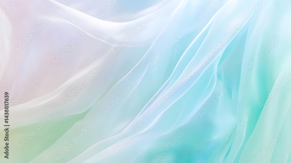 Pastel Blue and White Sheer Fabric Drape, Soft Flowing Textile Texture Pastel Blue and White Sheer Fabric Drape, Soft Flowing Textile Texture