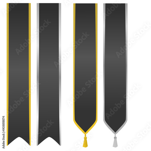 Graduation Sash Collection – Black and Gold Academic Stoles Set