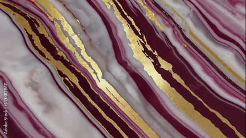 Abstract Burgundy White Gold Marble Texture Background