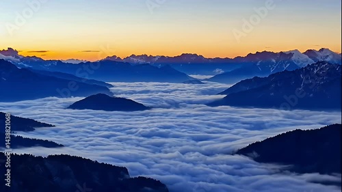 Wallpaper Mural Majestic Sunrise Over Mountain Cloud Sea Torontodigital.ca