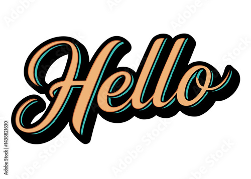 Greetings, Hello: This visually striking word "Hello," a testament to graphic design, is a welcoming statement, rendered with artistic flair and inviting charm.