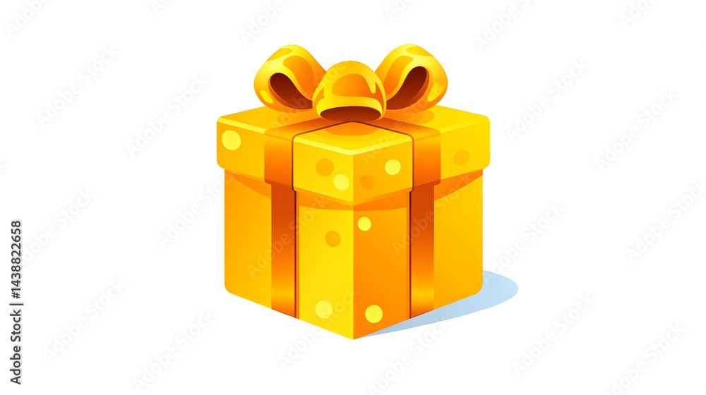 Naklejka premium Gift Date Vector Icon Flat Symbol Yellow Modern Design