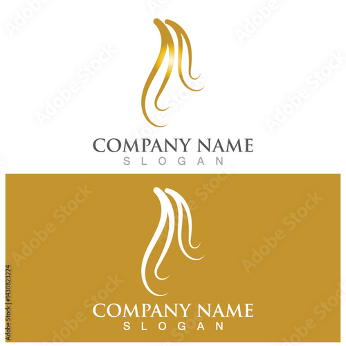 hair treatmen logo and vector template