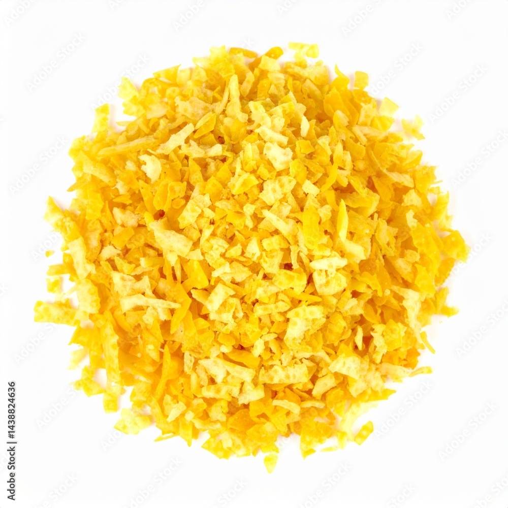 Organic Lemon Zest for Culinary Flavoring on Isolated White Background Organic Lemon Zest for Culinary Flavoring on Isolated White Background