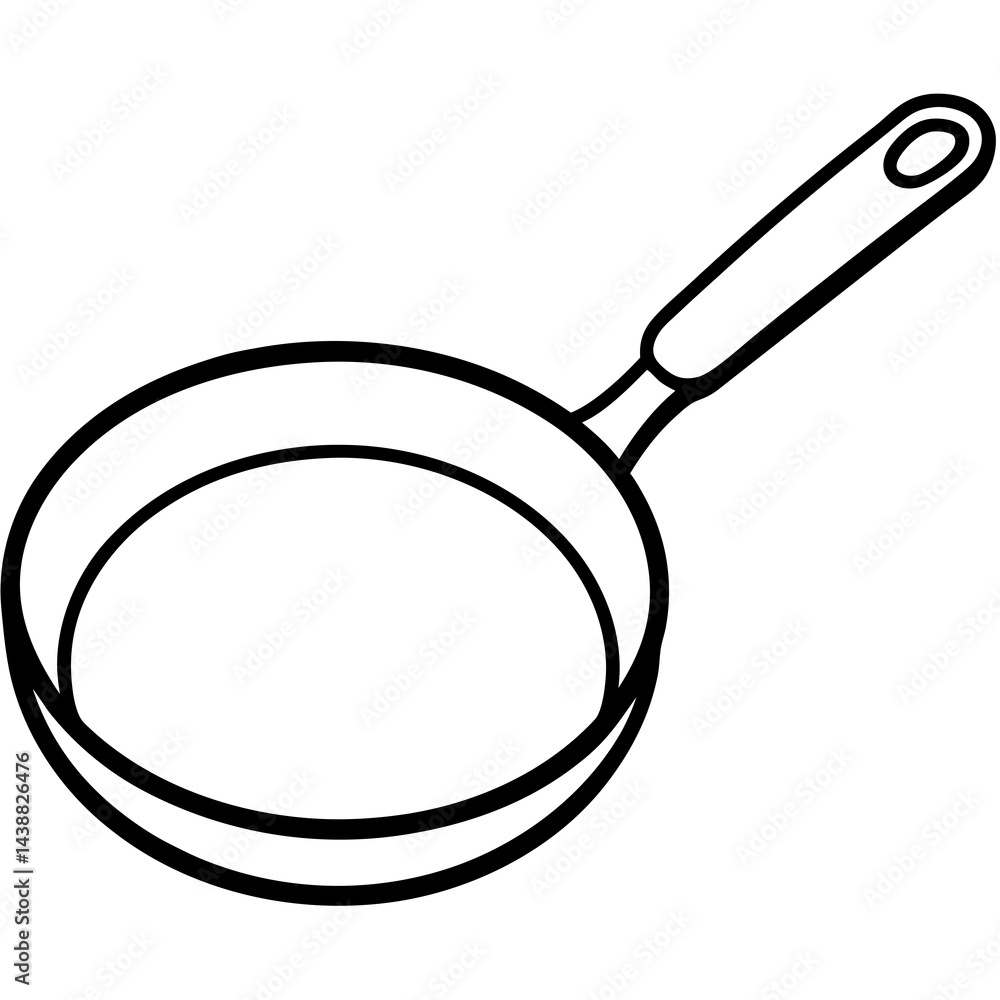 Minimal Frying Pan Vector on White Minimal Frying Pan Vector on White