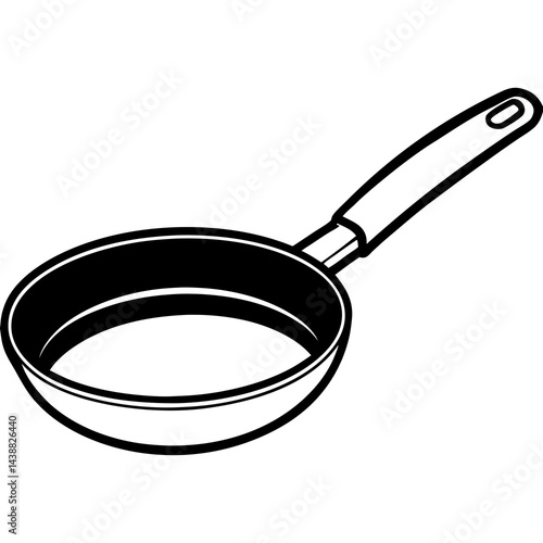 Minimal Frying Pan Vector on White