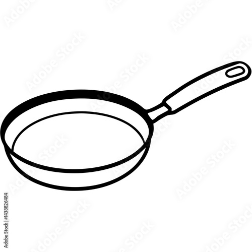 Minimal Frying Pan Vector on White