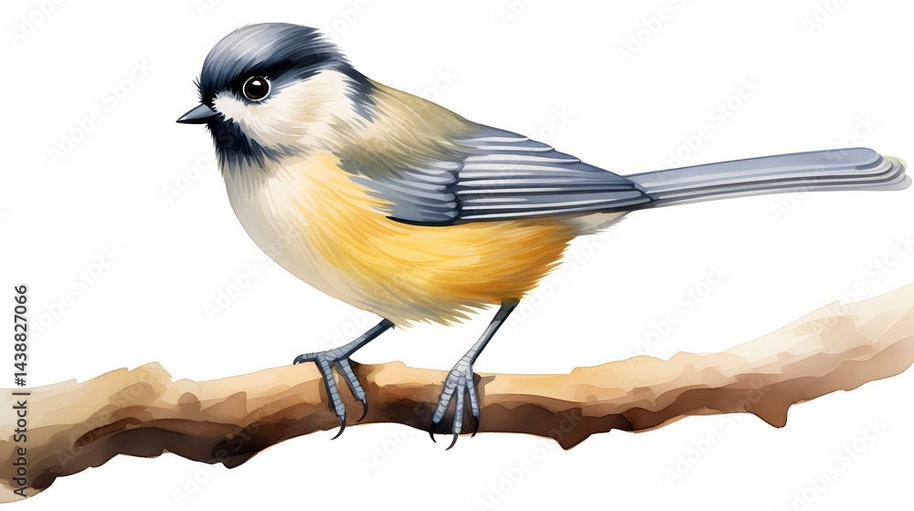 Fototapeta premium Hand drawn bird and mouse isolated on white background illustration for projects