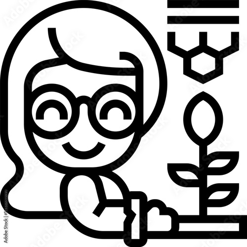 botanist illustration on a white background    