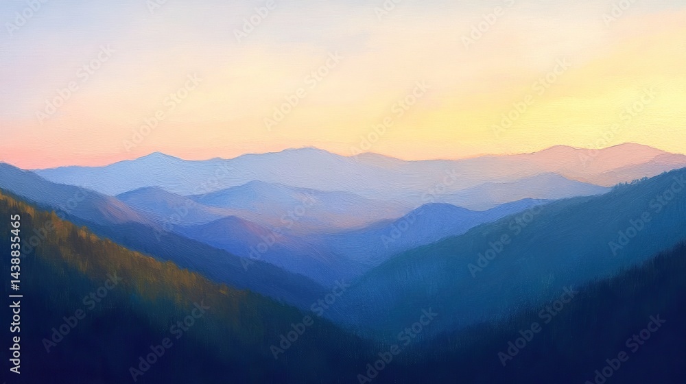 Obraz premium Mountain range at sunrise