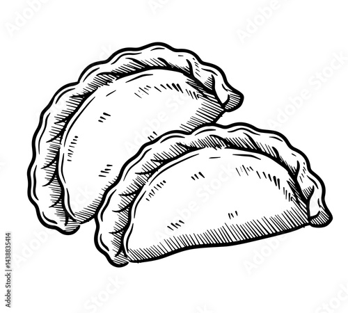 Hand draw vector illustration of Empanada, typical latin food