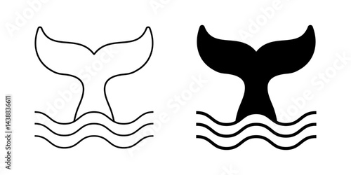 Photography Whale or mermaid tail icons