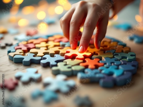 hand holding a puzzle piece