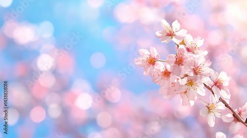 Delicate pink blossoms against a soft bokeh background