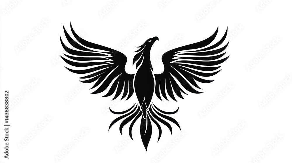 Obraz premium Phoenix graphic design, stylized illustration