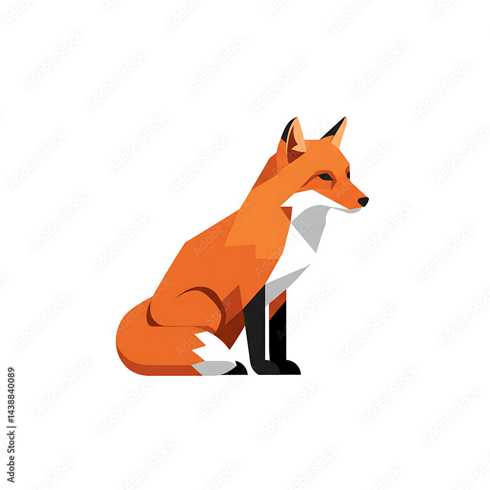 Obraz premium red fox vector illustration
