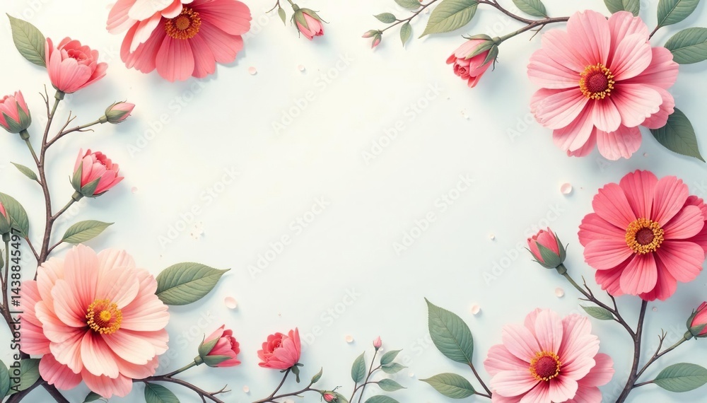 Fototapeta premium Subtle floral motif, delicate pastel shades, seamlessly tiled , photography, botanical