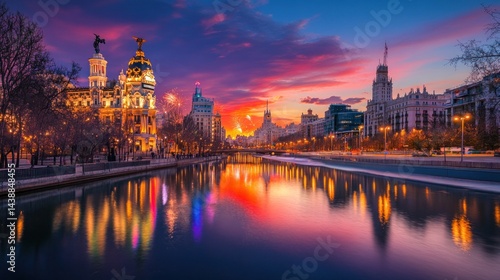 Spectacular Night: Spanish National Day Fireworks Illuminate Madrid's Skyline
