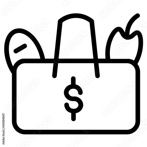 Bag Buy Market Line Icon