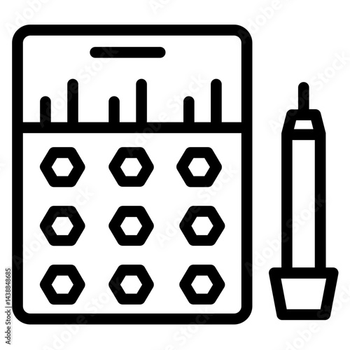 Budget Calculator Pay Line Icon