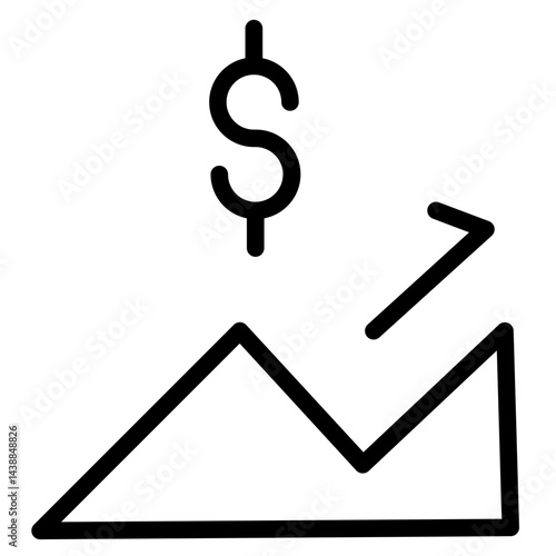 Graph Rates Tax Line Icon