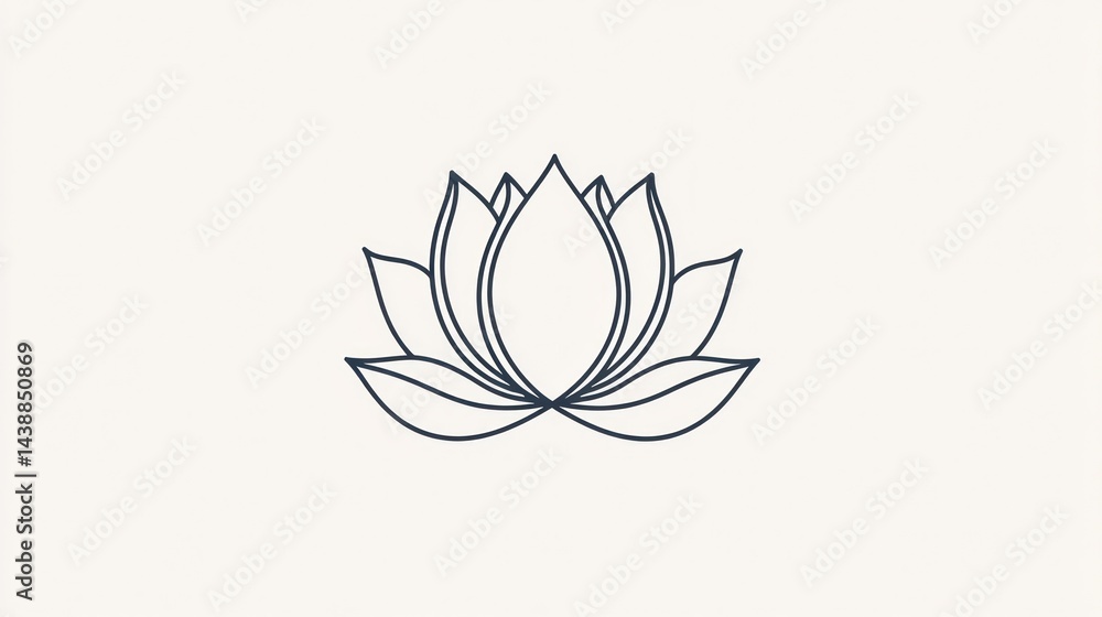 Fototapeta premium Simple Lotus Outline Graphic
