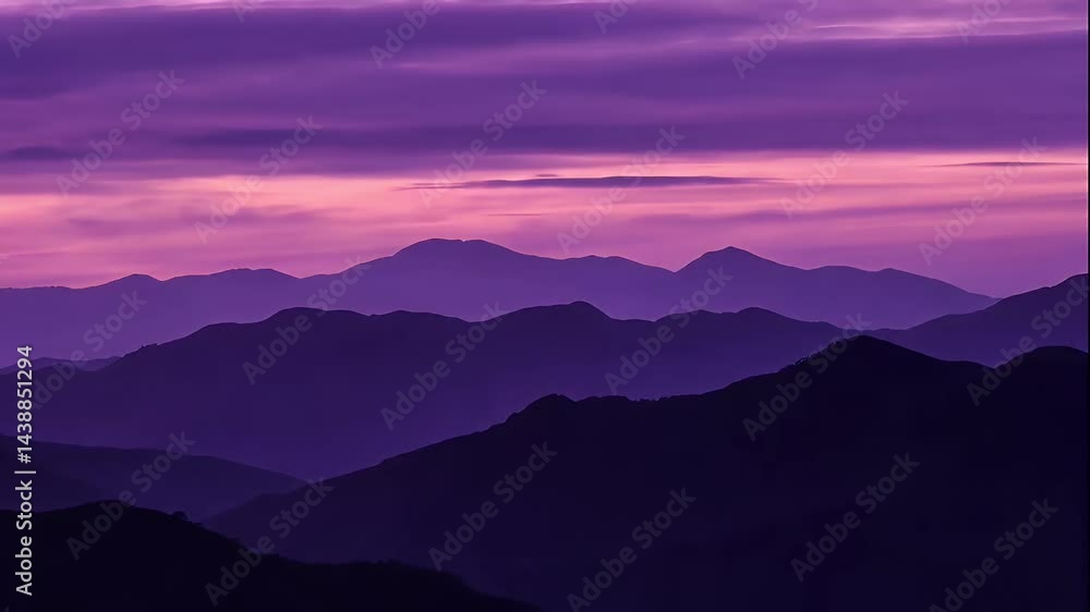 Purple Mountain Silhouette at Sunset Purple Mountain Silhouette at Sunset