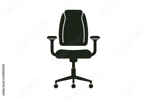 black office chair icon vector illustration