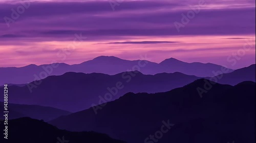 Purple Mountain Silhouette at Sunset