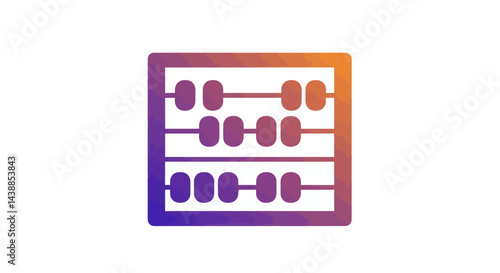 Abacus calculator in gradient colors for math education and financial calculations symbol of counting and traditional arithmetic tool