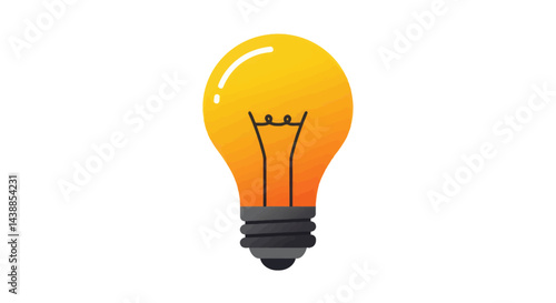 Bright yellow light bulb illustration symbolizes ideas and innovation on white background