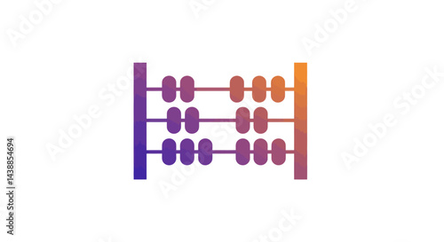 Colorful abacus illustration for mathematics concept representing calculation and education equipment for kids and accounting tool
